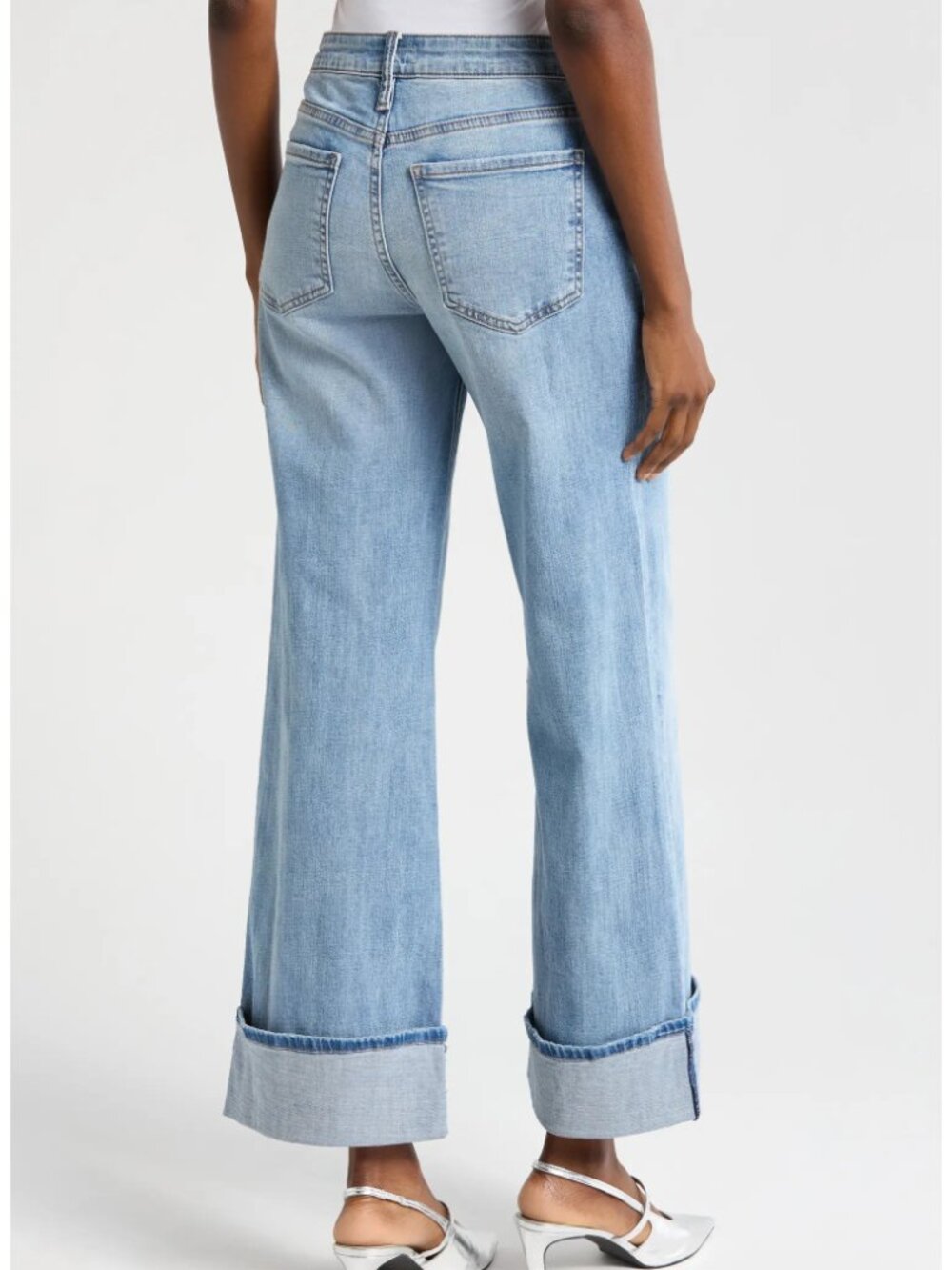 KUT FROM THE KLOTH Meg Fab Ab Raw Hem Wide Leg Jeans in Charming Blue - Picture 3 of 6
